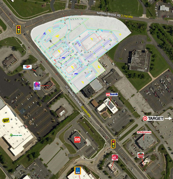 Satellite Map of 12433 St. Charles Rock Road, Bridgeton, MO | Baldridge Properties